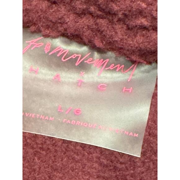 NEW Free People Movement x Hatch Hit The Slopes Fleece Jacket L Deep Maroon NWT - Picture 4 of 13